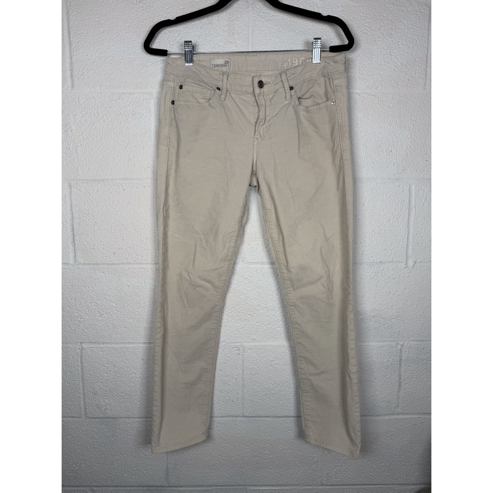 Gap 1969 Always Skinny Corduroy Pants Women 29 Beige Low Rise Y2K